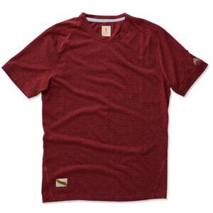 Tracksmith Horizon Running Tee Pomegranate Stripe Small